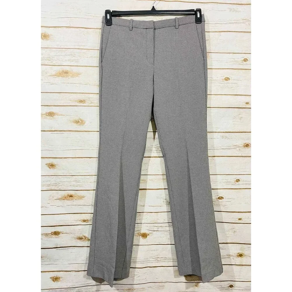 Mango Women's Gray Stripes Straight leg Casual Pants Size 10 NWT - Picture 1 of 5